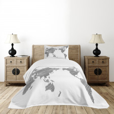 Sketchy Continents Bedspread Set