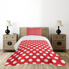 Pop Art White Polka Dots Bedspread Set