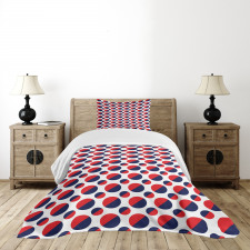 Red Circles Rounds Bedspread Set