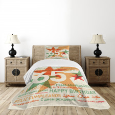 Birthday Languages Bedspread Set