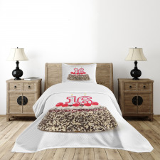 Cake Candles Cherry Bedspread Set