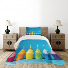 Cupcakes Party Food Bedspread Set