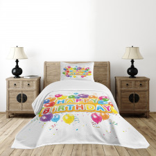 Vivid Birthday Balloon Bedspread Set