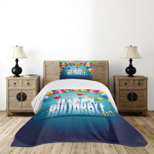 Surprise Party 3D Text Bedspread Set