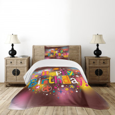 Birthday Message Fun Bedspread Set