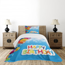 Vibrant Balloons Sky Bedspread Set