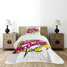 Pop Art Greeting Dots Bedspread Set