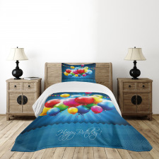 Vibrant Colored Balloons Bedspread Set