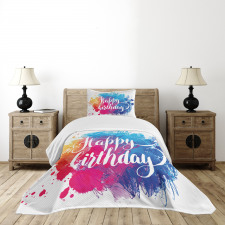 Birthday Message Colorful Bedspread Set