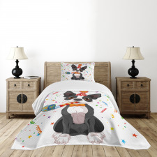 Boston Terrier Dog Bedspread Set