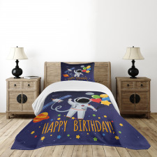 Astronaut Balloon Bedspread Set
