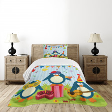 Birthday Penguin Bedspread Set