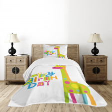 Birthday Baby Giraffe Bedspread Set