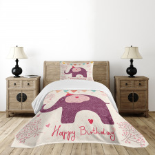 Purple Art Elephant Bedspread Set