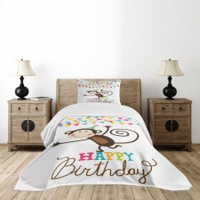 Monkey Cone Flag Bedspread Set