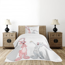 Rabbits Wedding Bedspread Set