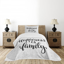 Happiness Phrase Bedspread Set