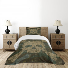 Rusty Aged Camo Design Bedspread Set