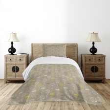 Flowers Butterfly Bedspread Set