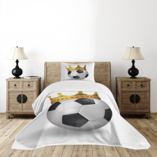 Football Soccer with Crown Bedspread Set