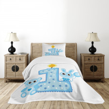 Boys Party Cake Candle Bedspread Set