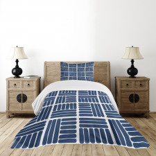 Stripes in Squares Bedspread Set