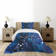 Grunge Space Theme Art Bedspread Set