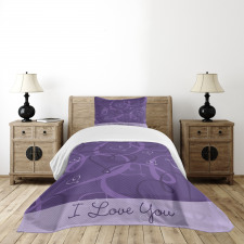 Indigo Purple Hearts Bedspread Set