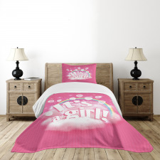 Its a Girl Words Bedspread Set