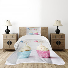 Boy Girl Cupcakes Bedspread Set