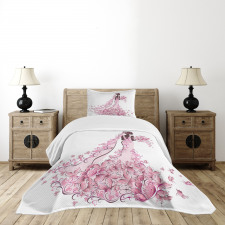 Floral Bridal Gown Bedspread Set