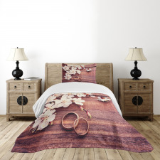 Flowers Rings Wooden Bedspread Set