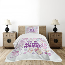 Happy Composition Doves Bedspread Set