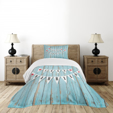 Just Married on Wood Door Bedspread Set