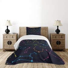 Colorful Galactic Bedspread Set