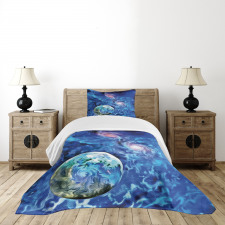 Planet Space Art Bedspread Set