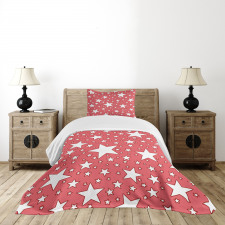 Big Small Vibrant Stars Bedspread Set