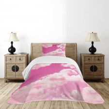Pink Sunset Clouds Bedspread Set