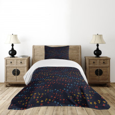 Vibrant Stars Flowers Bedspread Set