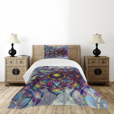 Grunge Futuristic Mandala Bedspread Set