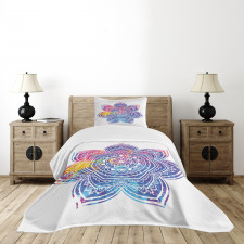 Vivid Colored Lotus Bedspread Set