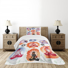 Women Meditating Lotus Bedspread Set