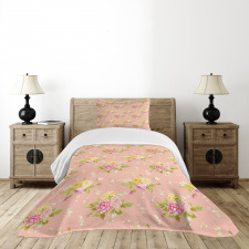 Bridal Roses Old Bedspread Set