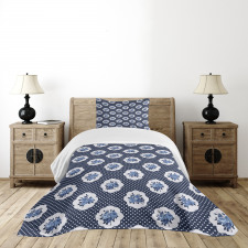 Motifs Dots Flowers Bedspread Set