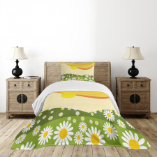 Daisy Flower Field Sun Bedspread Set