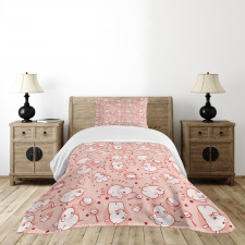 Hippo Pattern Bedspread Set