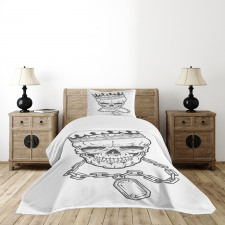 Skull Hip Hop Style Sketch Bedspread Set