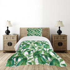 Watercolored Banana Tree Bedspread Set