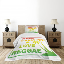Keep Calm Words Reggae Bedspread Set