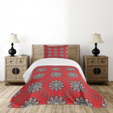 Swirls Floral Mesh Bedspread Set